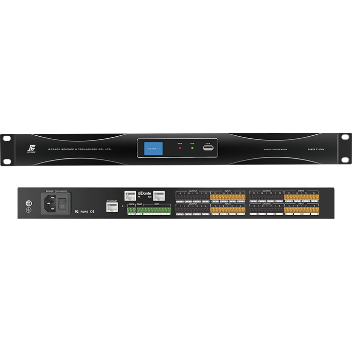 Dante 16 in 16 Out Network Audio Processor พร้อมหน้าจอ