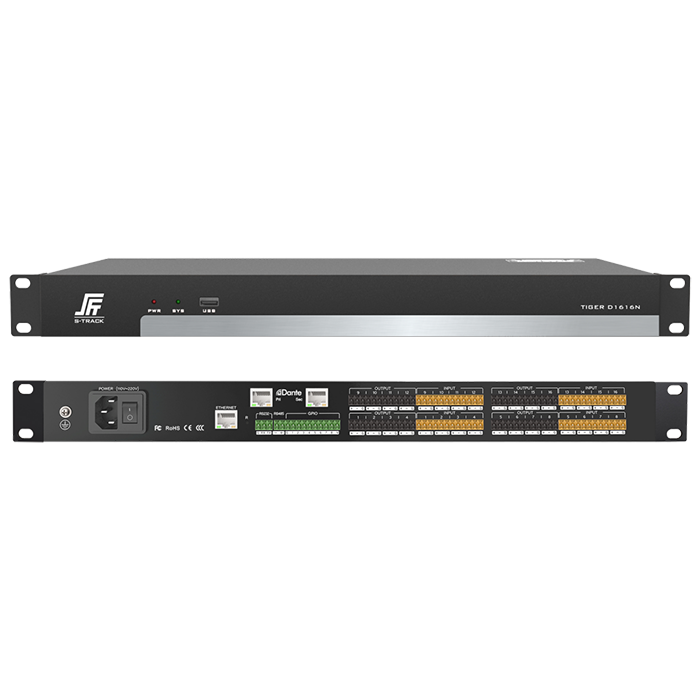 Dante 16 ใน 16 Out Network Audio Processor