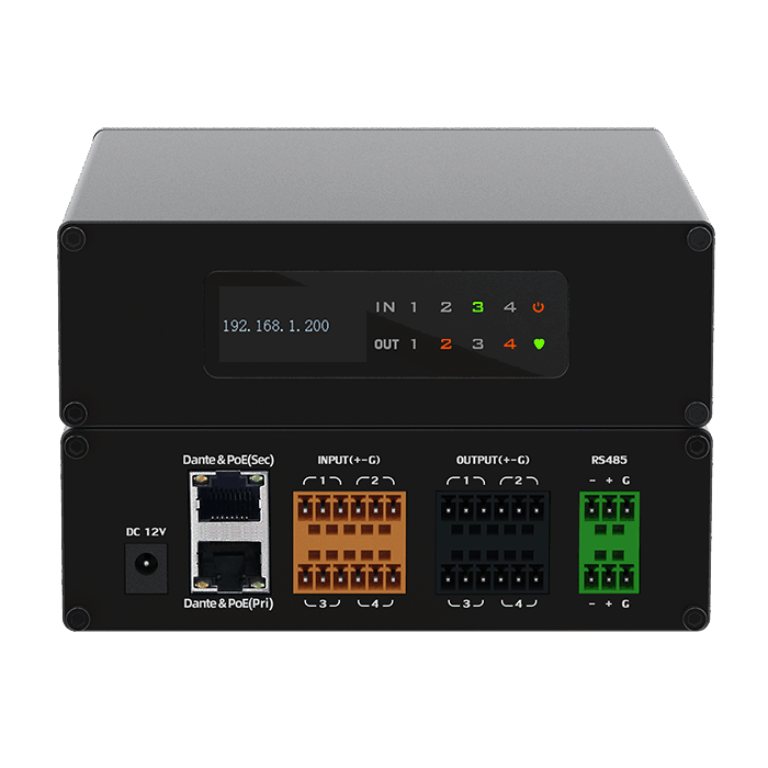 Dante 4 in 4 Out Network Audio Processor กล่อง