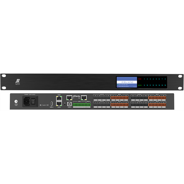 Dante 64 ใน 64 Out Open Architecture DSP Network Audio Processor